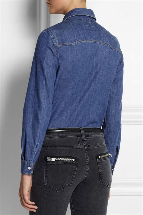 ysl college shirt|ysl denim shirt.